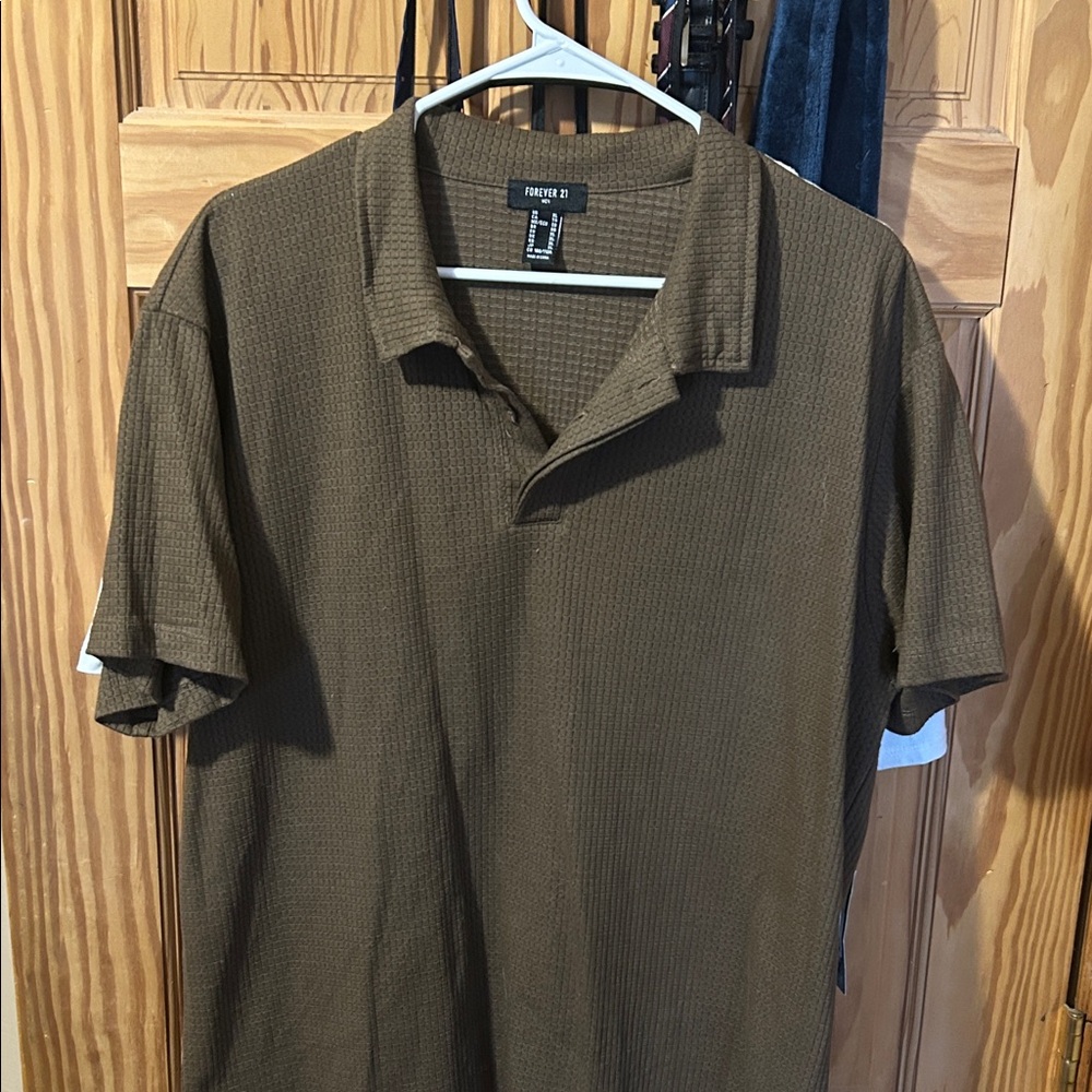 Forever 21 Men's Olive Polo Shirt